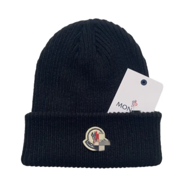 Moncler Ribbed Beanie Logo Patch