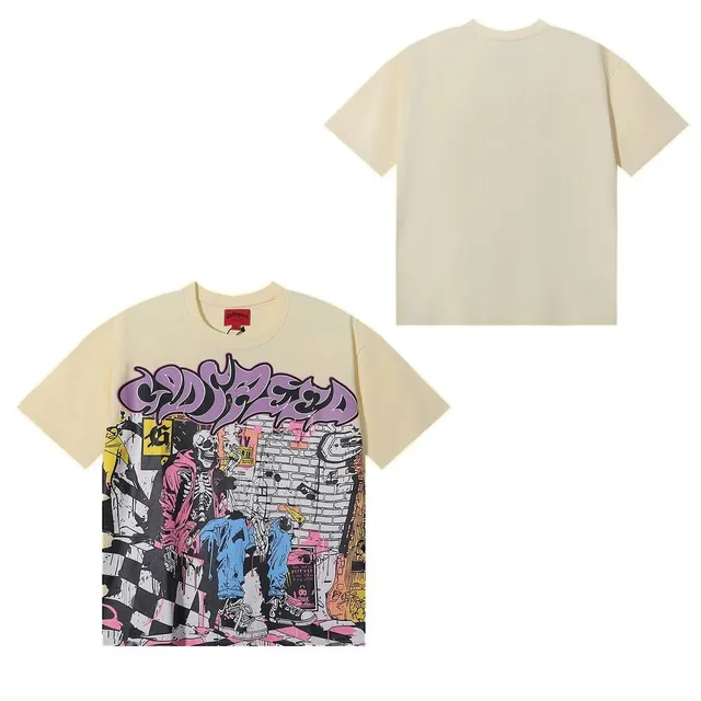 Corteiz Graphic Tee Graffiti Skull Print