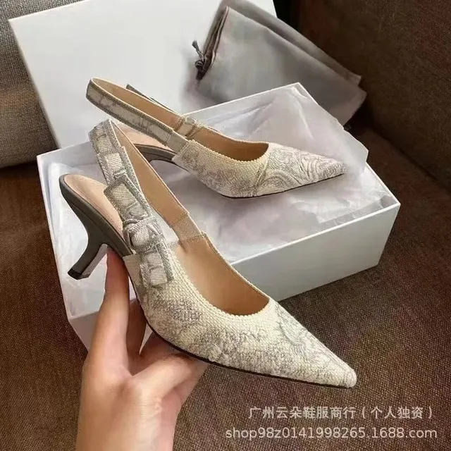 Dior Slingback Heel Embroidered Floral