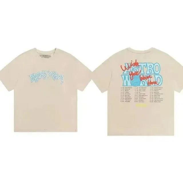 Travis Scott × Corteiz Wish You Were Here Tee Tour Print