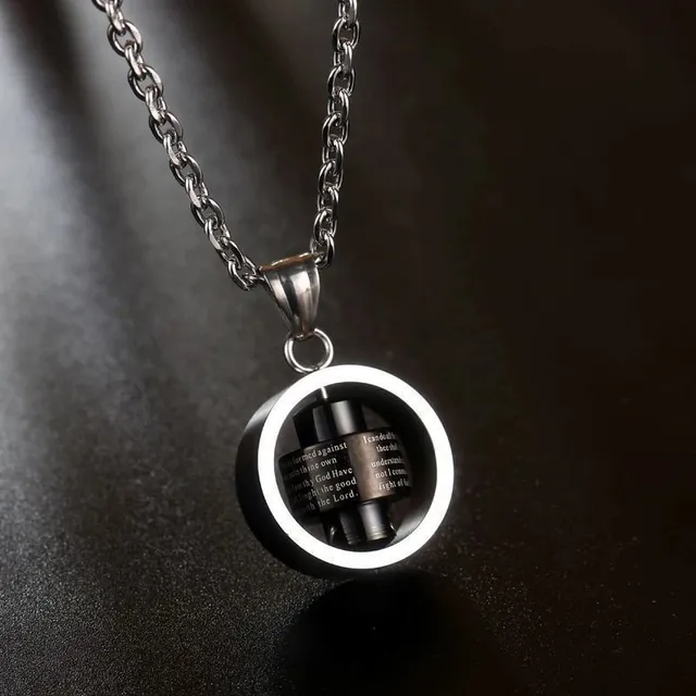 Rotating Cylinder Pendant Engraved Scripture
