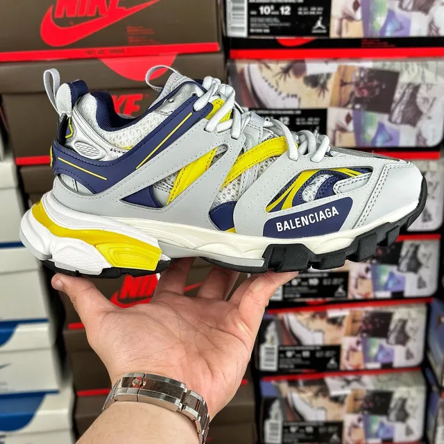 Balenciaga Speed Trainer White Navy Yellow
