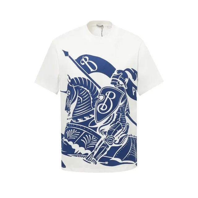 Balenciaga Knight Graphic T-Shirt Blue Knight Print