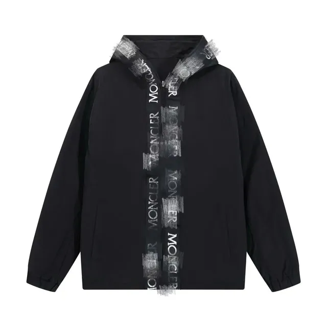 Logo-Print Hooded Jacket Moncler Tape Detail