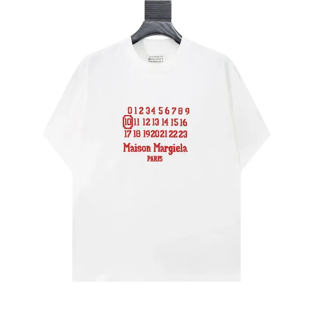 Maison Margiela Number Tee Red Numeric Print