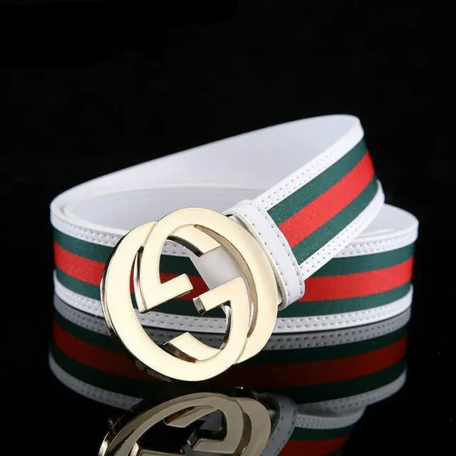 Red green cloth white gold buckle