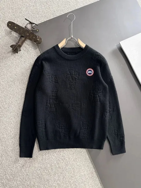 Canada Goose Crewneck Sweater Embroidered Astronaut Pattern