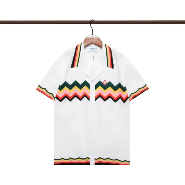 Casablanca Short-Sleeve Shirt Zigzag Stripe