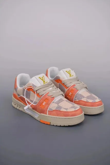 Louis Vuitton LV Trainer Damier Azur Orange