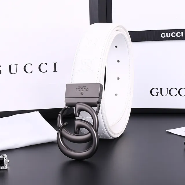 Gucci Horsebit 1955 Belt White Leather with Gunmetal Buckle