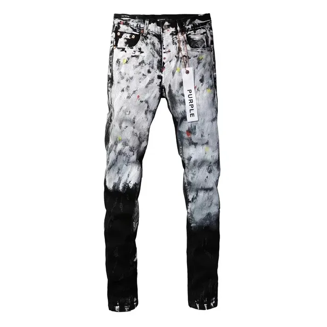 Purple Brand Paint Splatter Jeans Distressed Dip-Dye