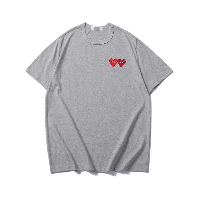 Comme des Garçons Heart Logo Tee Double Heart Embroidery