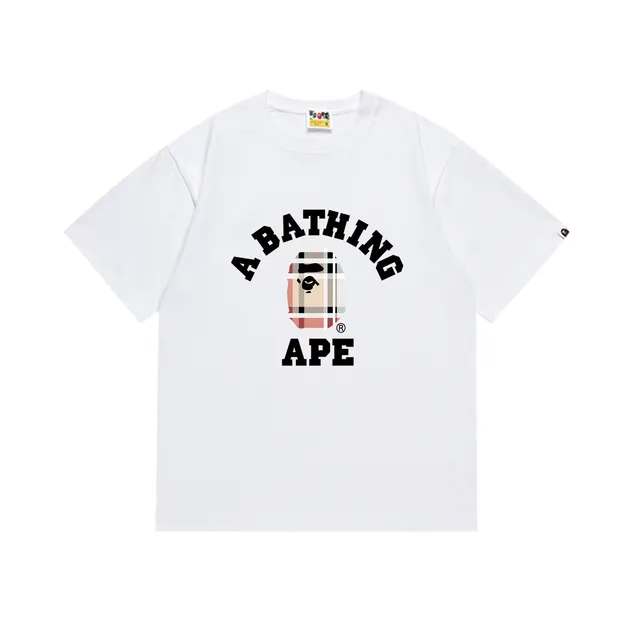 BAPE T-Shirt Plaid Ape Head