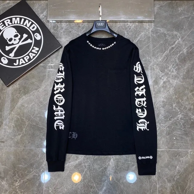 Chrome Hearts Long Sleeve Tee Cross Logo Sleeve Print