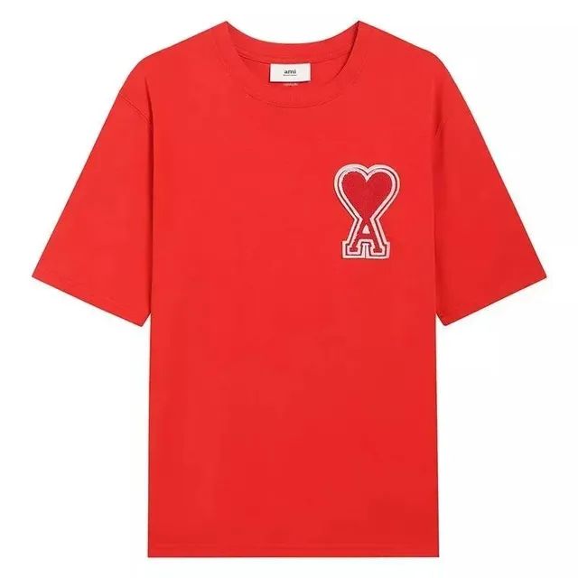 AMI Paris Heart Logo Tee Embroidered Heart A