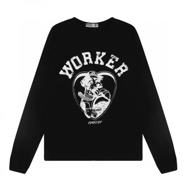 Open YY Long-Sleeve Tee Worker Heart Print