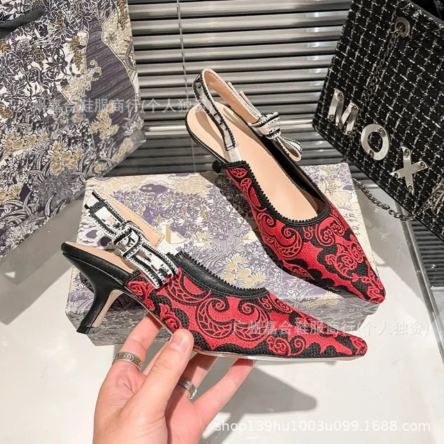 Dior Slingback Heel Embroidered Baroque