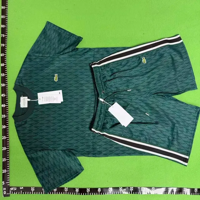 Lacoste T-Shirt and Shorts Set Diamond Pattern