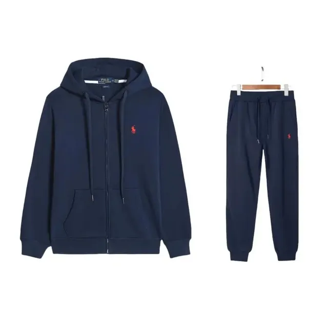 Polo Ralph Lauren Hoodie and Joggers Set Navy with Red Pony Logo