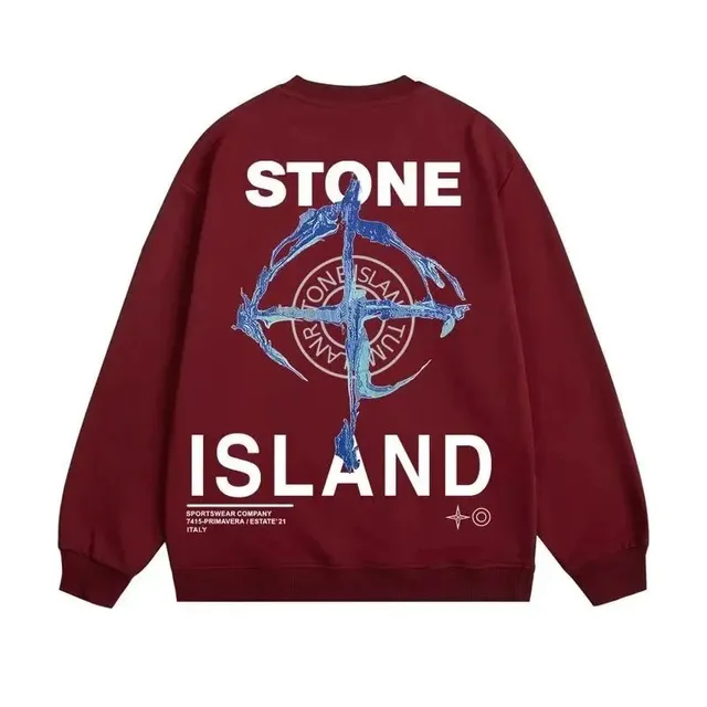 Crewneck Sweatshirt Stone Island Logo Print