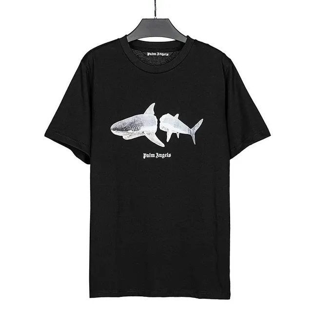 Palm Angels Shark Graphic Tee Double Shark Print