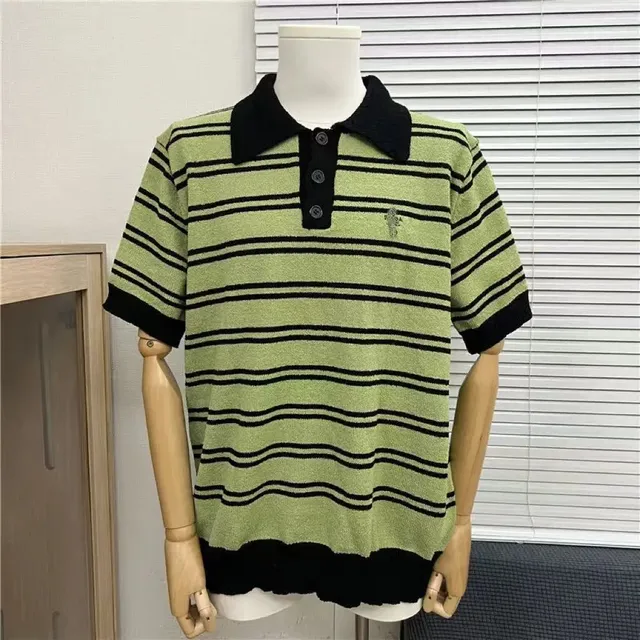 Chrome Hearts Polo Shirt Striped Knit