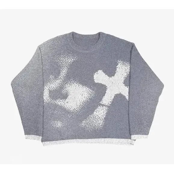 Pixelated Graphic Knit Sweater