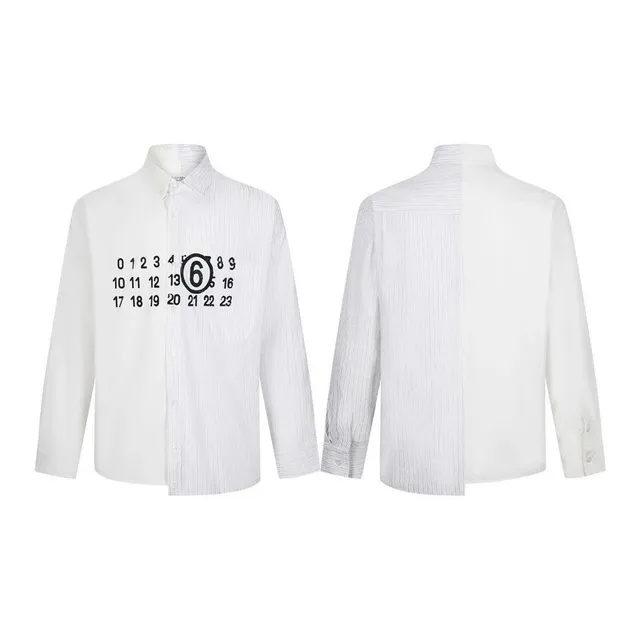 Maison Margiela Oversized Shirt Number 6 Print