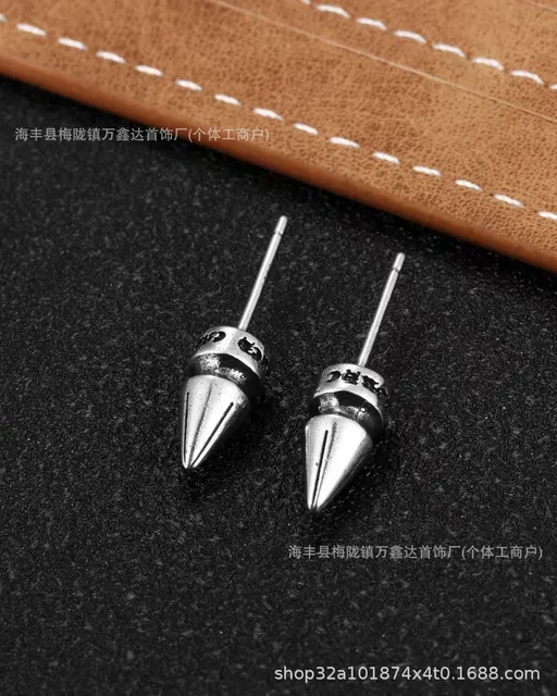 Spiked Stud Earrings Chrome Hearts Logo