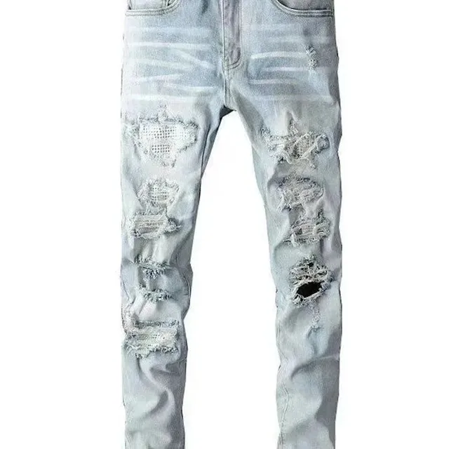 Amiri Distressed Slim Fit Jeans Light Wash Ripped