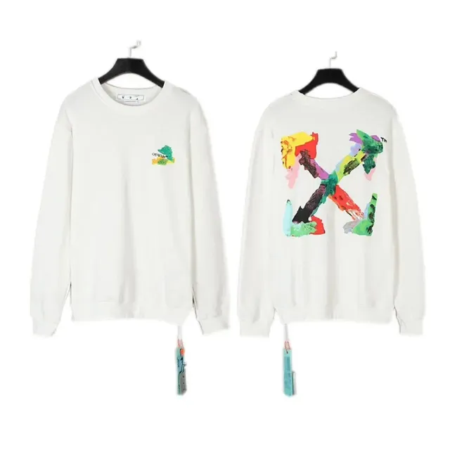 Off-White Cotton Sweatshirt Painted Arrow