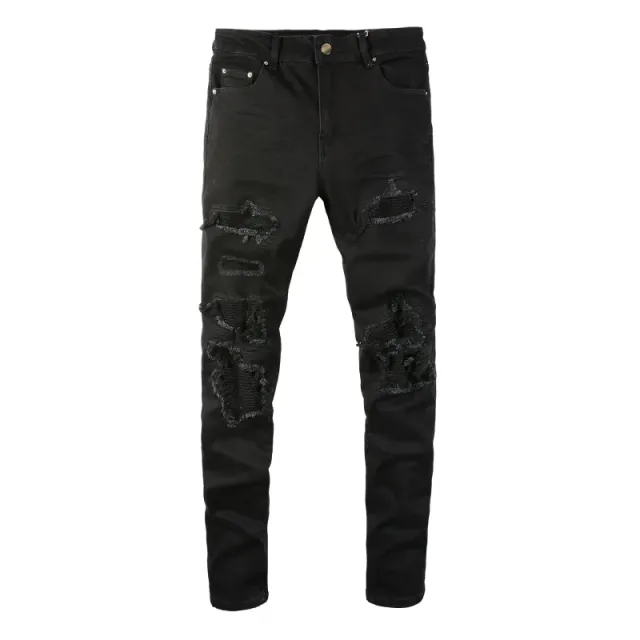 Distressed Slim Fit Jeans Heavy Ripped
