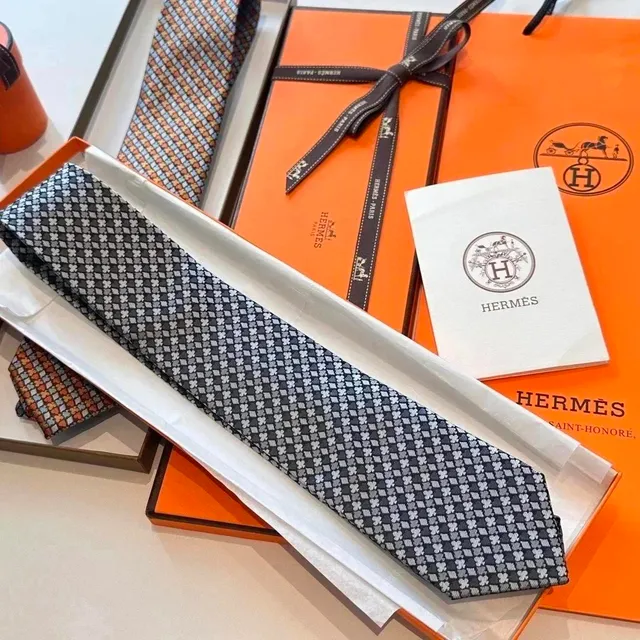 Hermès Silk Tie H Pattern Jacquard