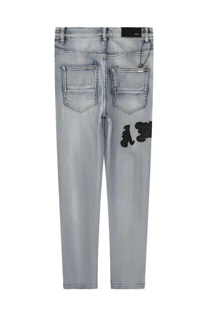 Amiri Logo Patch Jeans Light Wash