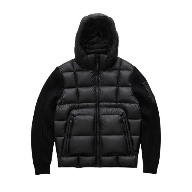 Moncler Knit-Sleeve Puffer Jacket Black