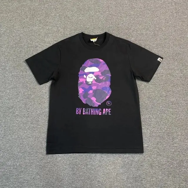 BAPE Shark Tee Purple Camo Ape Head