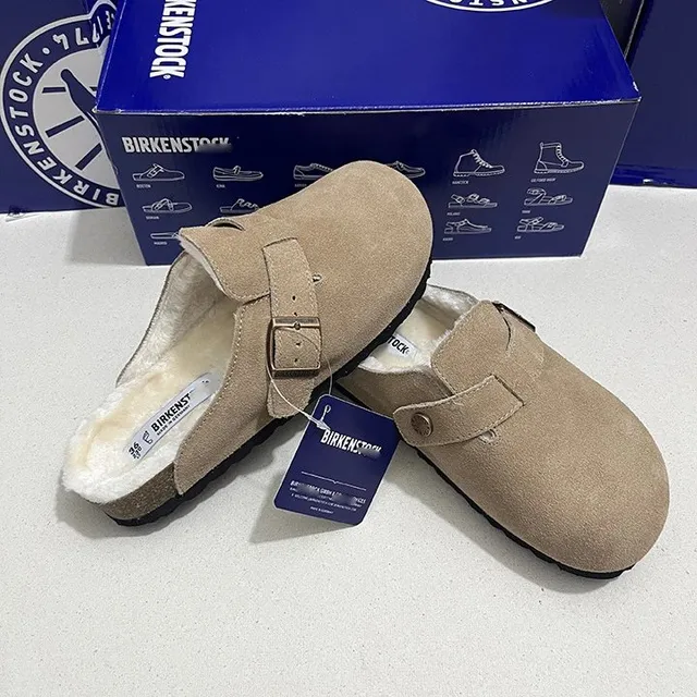 Birkenstock Boston Clog Suede Shearling Lined