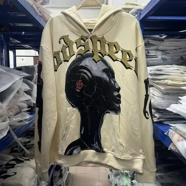 Off-White Hoodie Cracked Robot Graphic