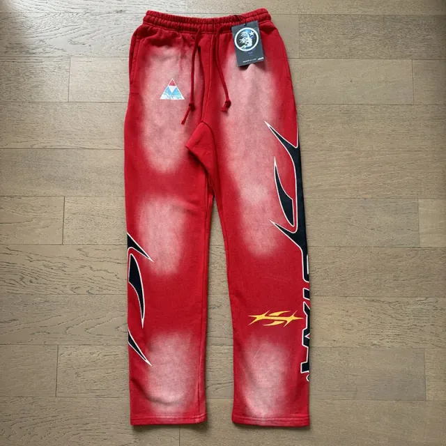 Hellstar Flame Print Sweatpants Acid Wash