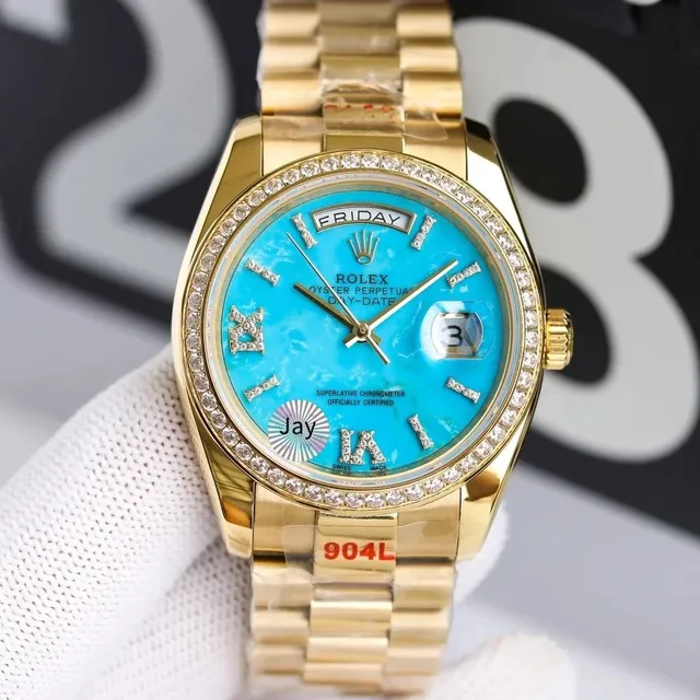 Rolex Day-Date Turquoise Dial with Diamond Bezel