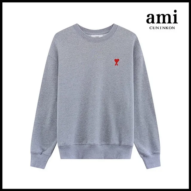 AMI Paris Crewneck Sweatshirt Red Heart Logo
