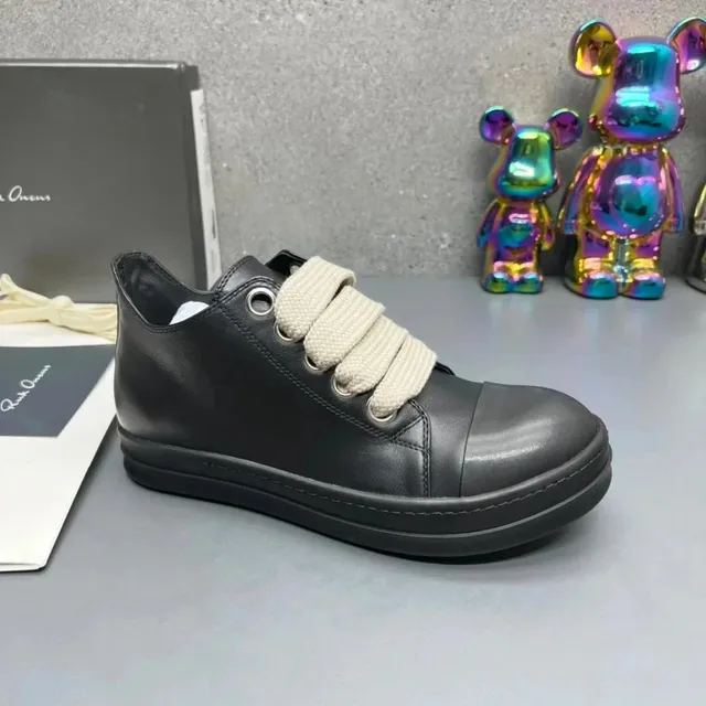 Rick Owens Drkshdw Low Sneaker Black with Beige Strap