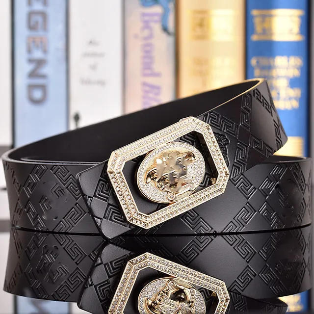 24 # Gold Buckle+Antique Medusa Black