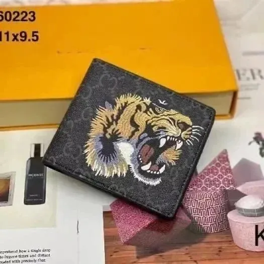 Gucci Bifold Wallet Tiger Embroidery