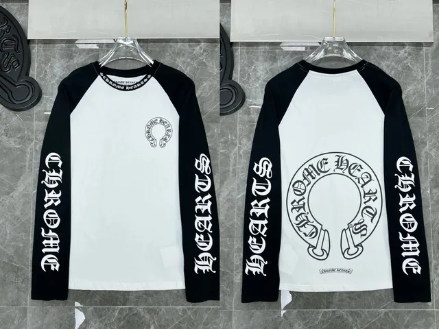 Raglan Long Sleeve Tee Chrome Hearts Logo Print