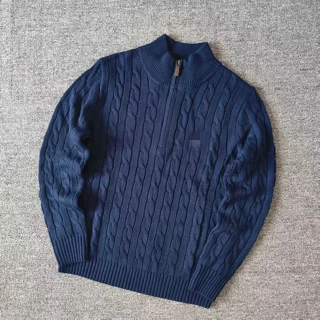 Polo Ralph Lauren Cable Knit Zip Neck Sweater Classic Cable Pattern