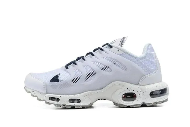 Nike Air Max Plus Triple White with Navy Accents