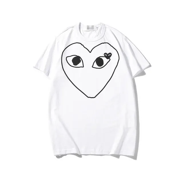 Comme des Garçons Heart Tee Black Eyes Print