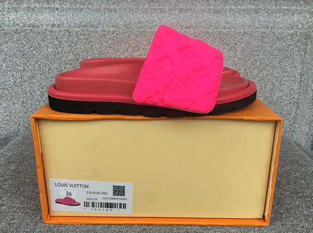 Louis Vuitton Slide Sandal Rose Red
