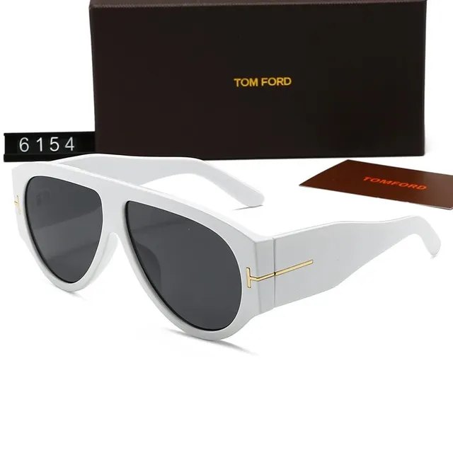 Tom Ford Aviator Sunglasses White Frame with Gold Accents